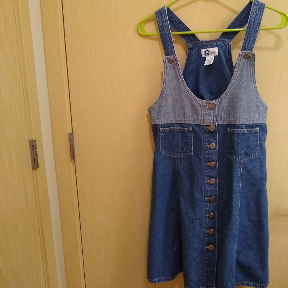 Arizona 90s two tone Denim Overall Dress